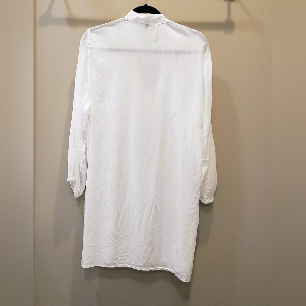 Lauren Ralph Lauren Mini Dress 100% Cotton Lightweight Semi Sheer White Sz Large - Picture 9 of 9